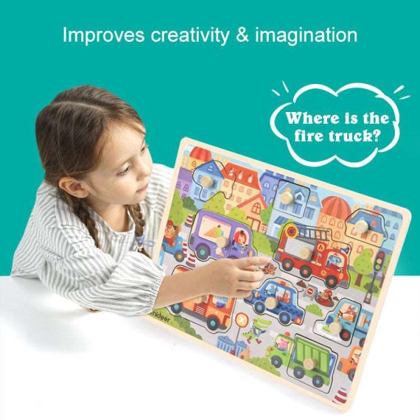 Big Knob Handle Wooden Baby Toddler Children Jigsaw Puzzle