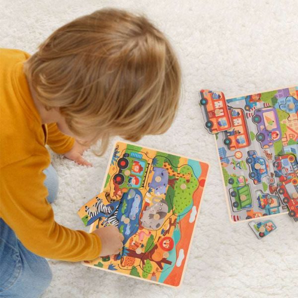 Big Knob Handle Wooden Baby Toddler Children Jigsaw Puzzle