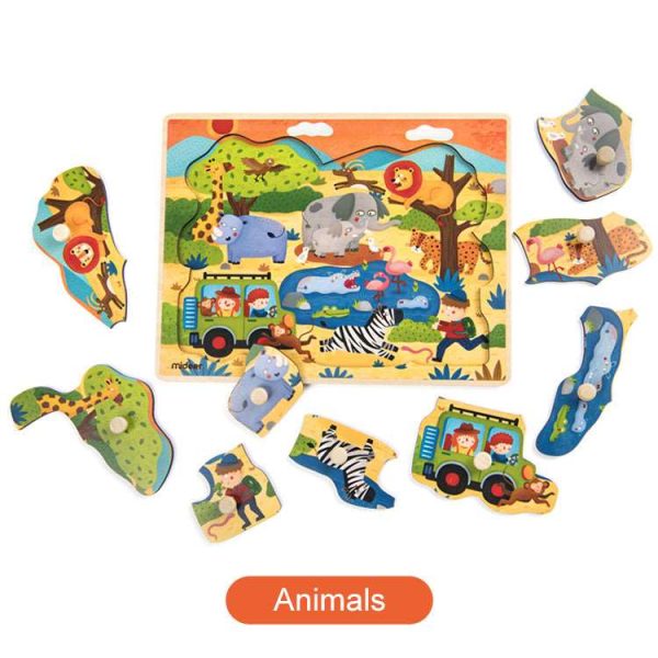 Big Knob Handle Wooden Baby Toddler Children Jigsaw Puzzle