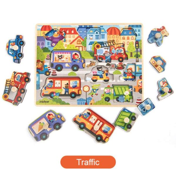 Big Knob Handle Wooden Baby Toddler Children Jigsaw Puzzle