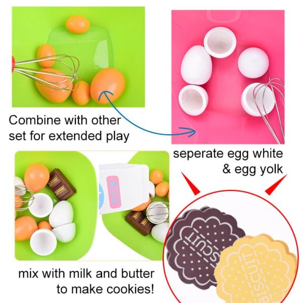 6 Wooden Role Play Toy Eggs Pretend Play Kitchen Set. Food Toy.