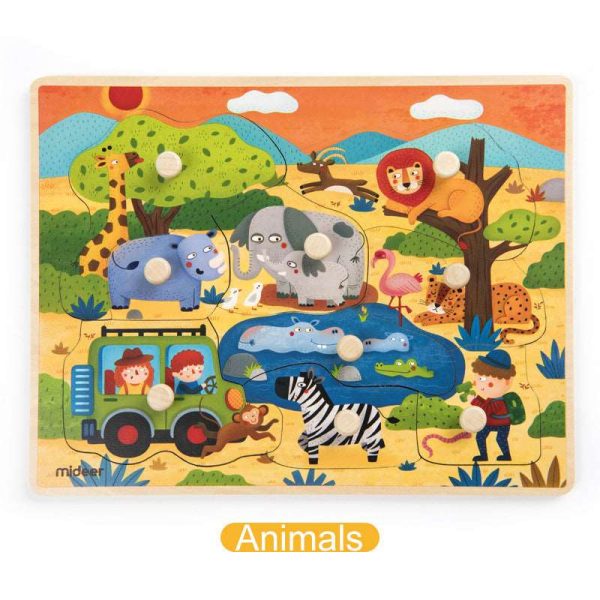 Big Knob Handle Wooden Baby Toddler Children Jigsaw Puzzle