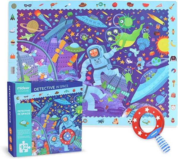 Detective in Space Children Jigsaw Puzzle with Hidden Pic