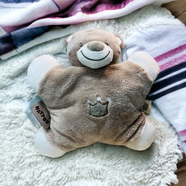 Belgium Soft Toy Brand. Nattou Baby Dog Rattle Plushie.