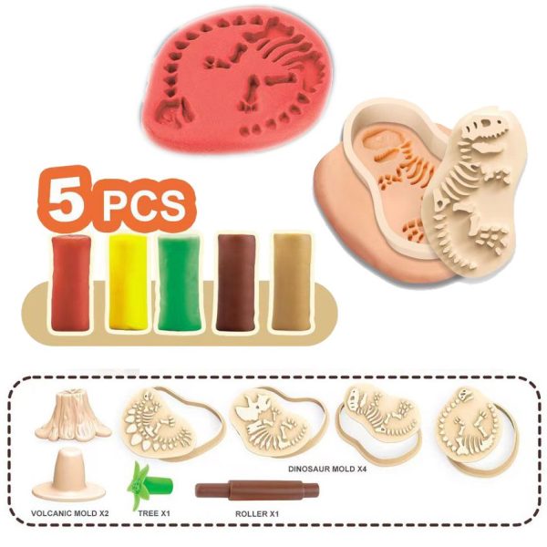 Dinosaur Fossil, World Map, Planet Play dough Mould Set