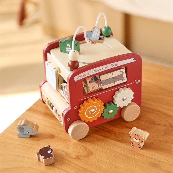 8-in-1 Wooden Bus Multi Activity Toy