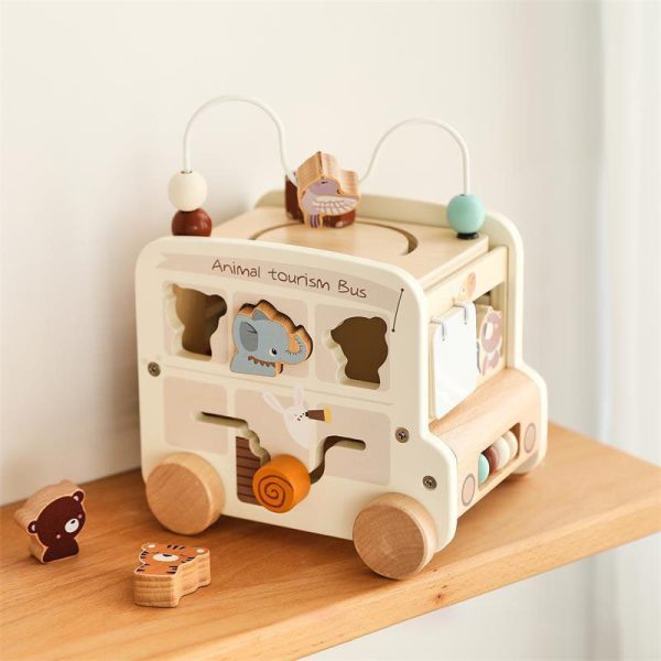8-in-1 Wooden Bus Multi Activity Toy