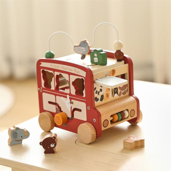 8-in-1 Wooden Bus Multi Activity Toy