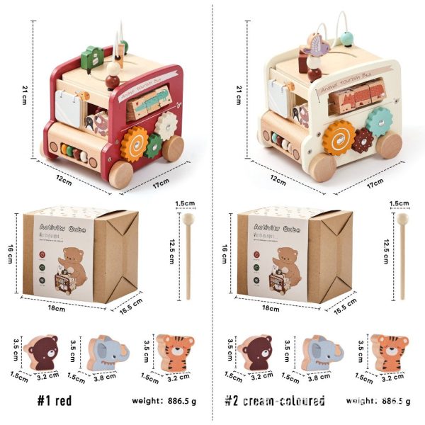 8-in-1 Wooden Bus Multi Activity Toy