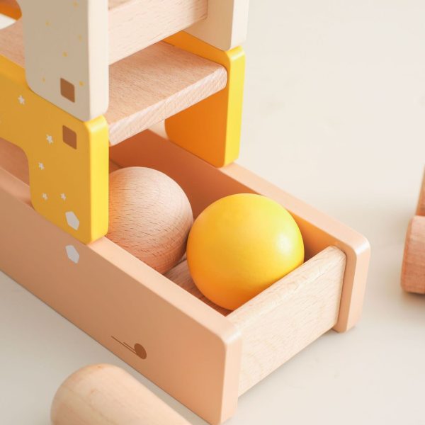 Changeable car track to knocking ball ramp glider wooden toy