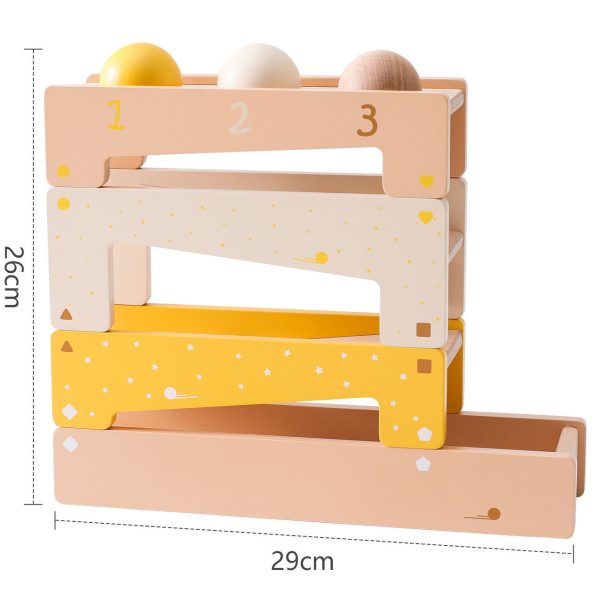 Changeable car track to knocking ball ramp glider wooden toy